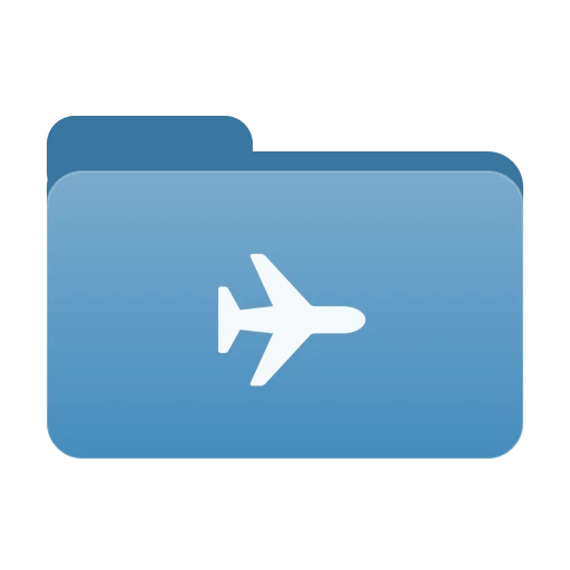 Ordnersymbol „Reisepläne“, Stil Klassisch