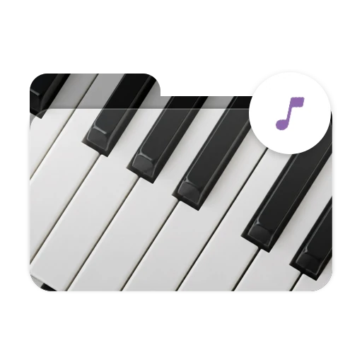 Ordnersymbol „Musikproduktion“, Stil KI-Foto